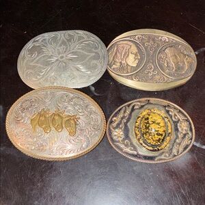 Vintage Western Belt Buckles Set